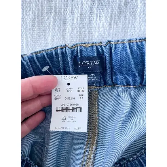 J. Crew Factory | NWT Flawed | Denim Drawstring Pant | East Harbor Wash | Sz 25 - Picture 9 of 11